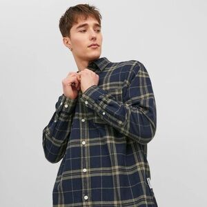 Jack & Jones Men’s Button Down Flannel Shirt